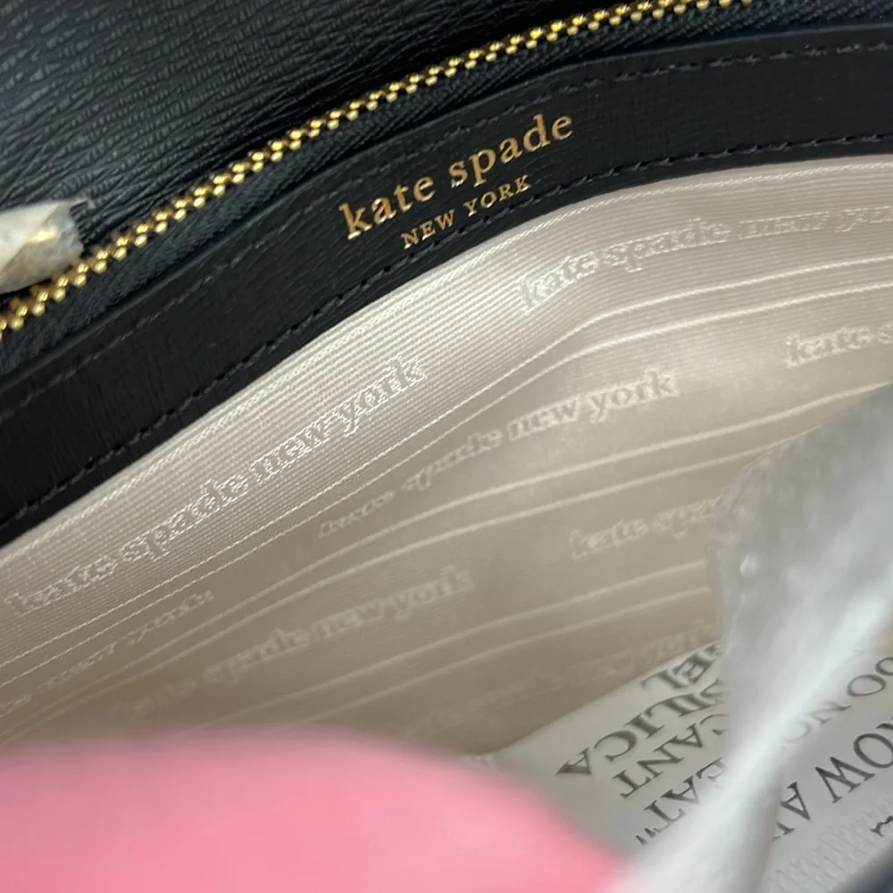 Kate Spade Morgan Tropical Foliage Flap Chain Wallet Crossbody Black Multi
